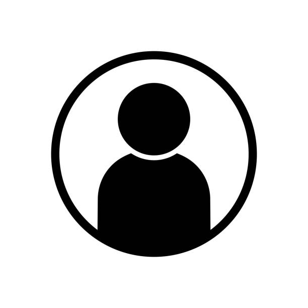 User avatar profile icon black vector illustration website or app member UI button